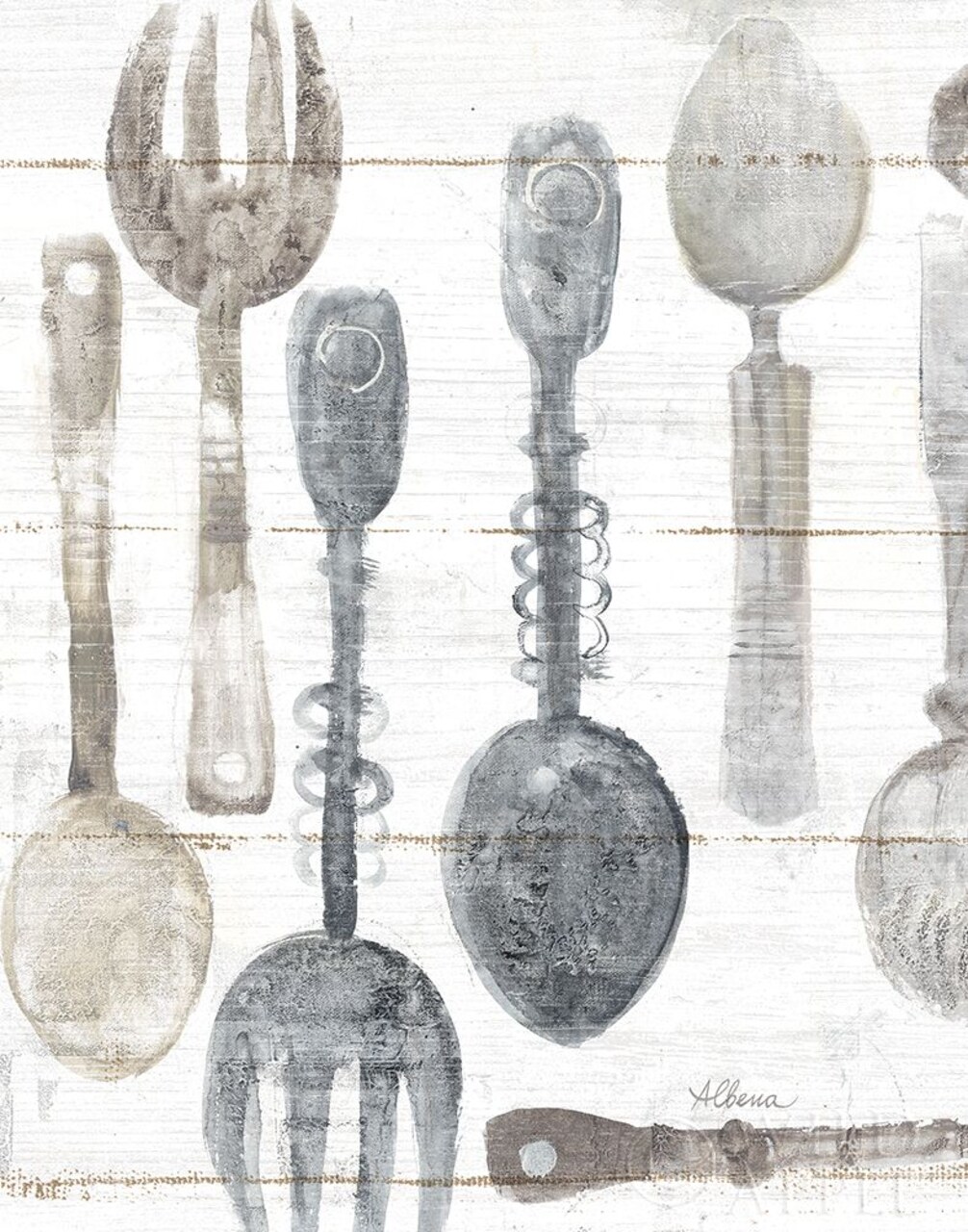 Spoons And Forks Ii Neutral Poster Print by Albena Hristova - Item # VARPDX36811